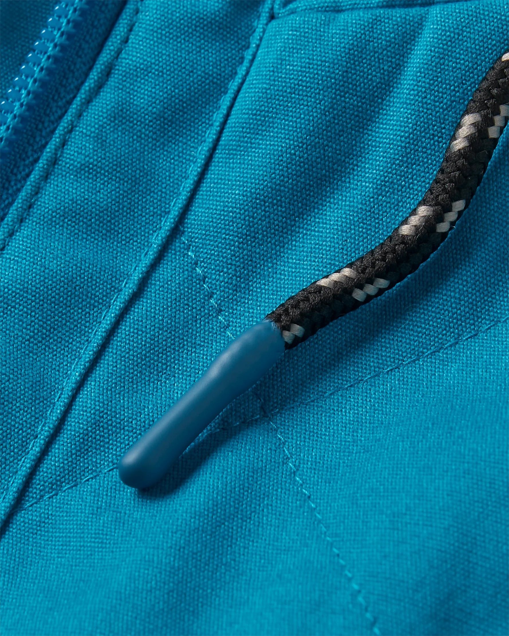 Sefton Recycled Deep-Pile Sherpa Full Zip Fleece - Vista Patchwork Aqua - Flatlay