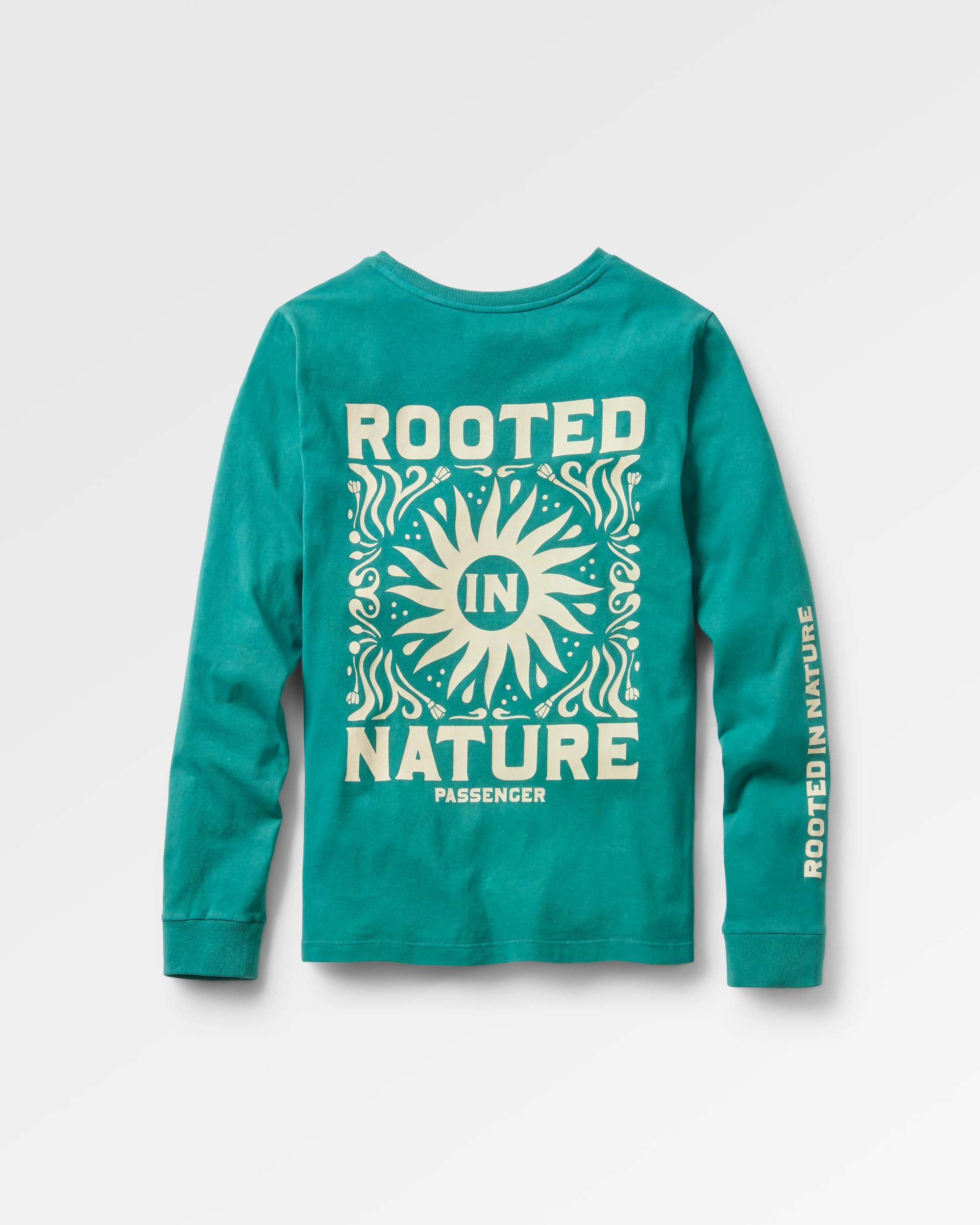 Rooted In Nature LS T-Shirt - Blue Sea - Flatlay