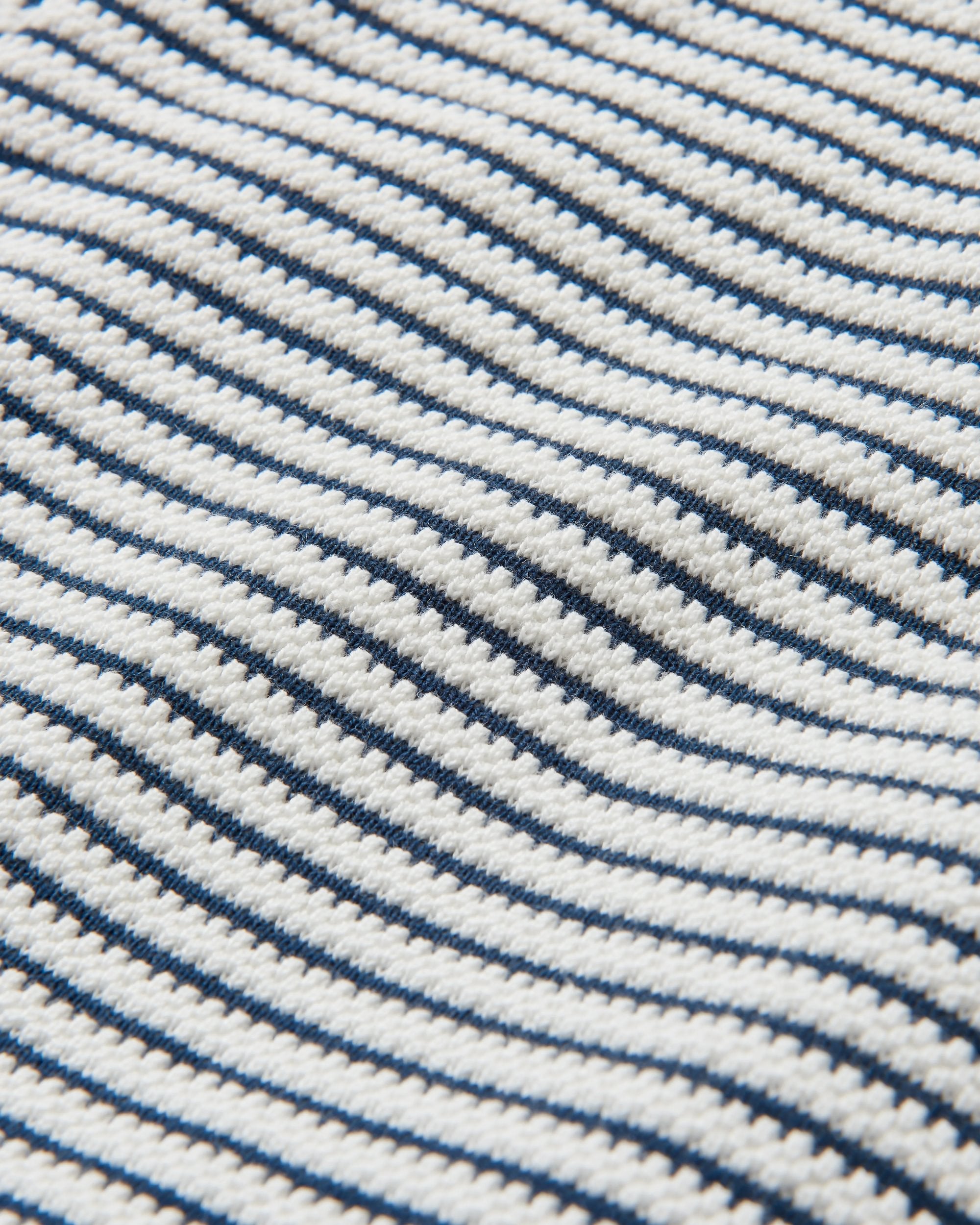 Muir Organic Knitted Jumper - Off White Stripe - Flatlay