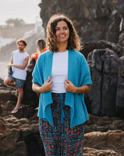 Homely Knitted Cardigan - Bluejay - Lifestyle