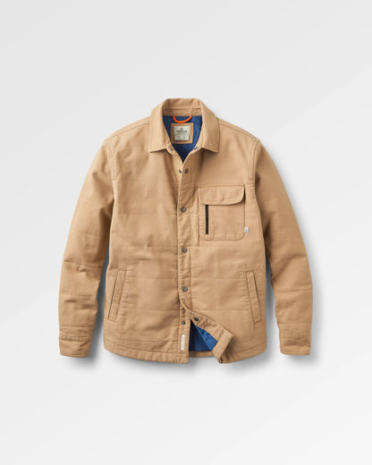 Taranaki Canvas Quilted Overshirt - Stone - Flatlay
