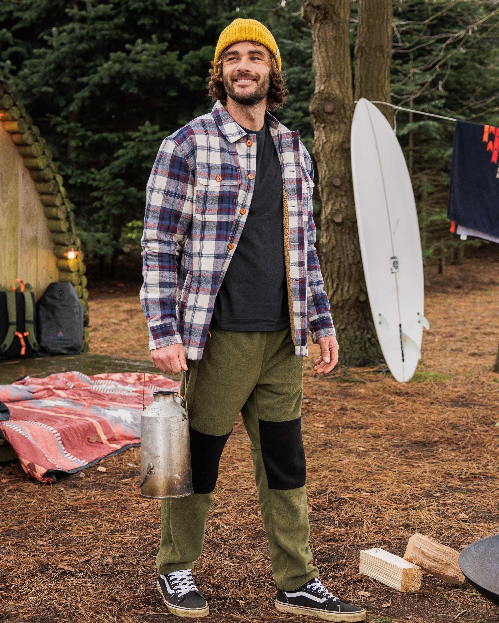 Set off Recycled Polar Fleece Jogger - True Black/ Khaki - Lifestyle