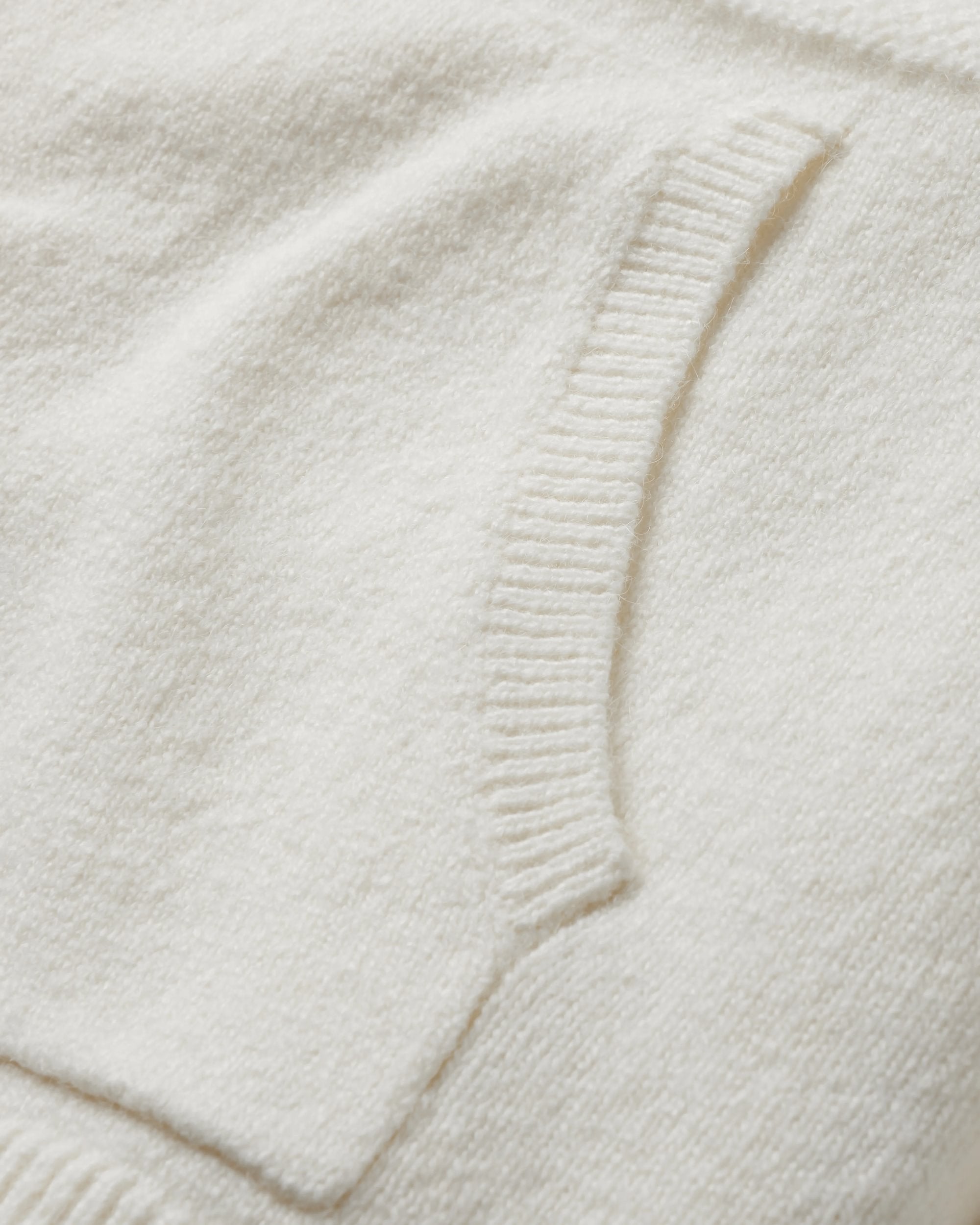 Cove Recycled Knitted Hoodie - Off White - Flatlay