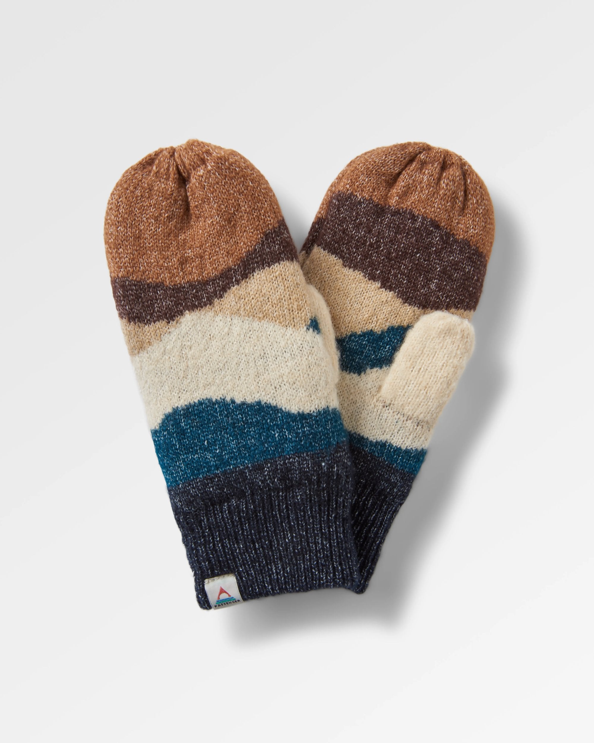 Scenic Recycled Fleece Lined Mittens - Scenic Toffee - Flatlay