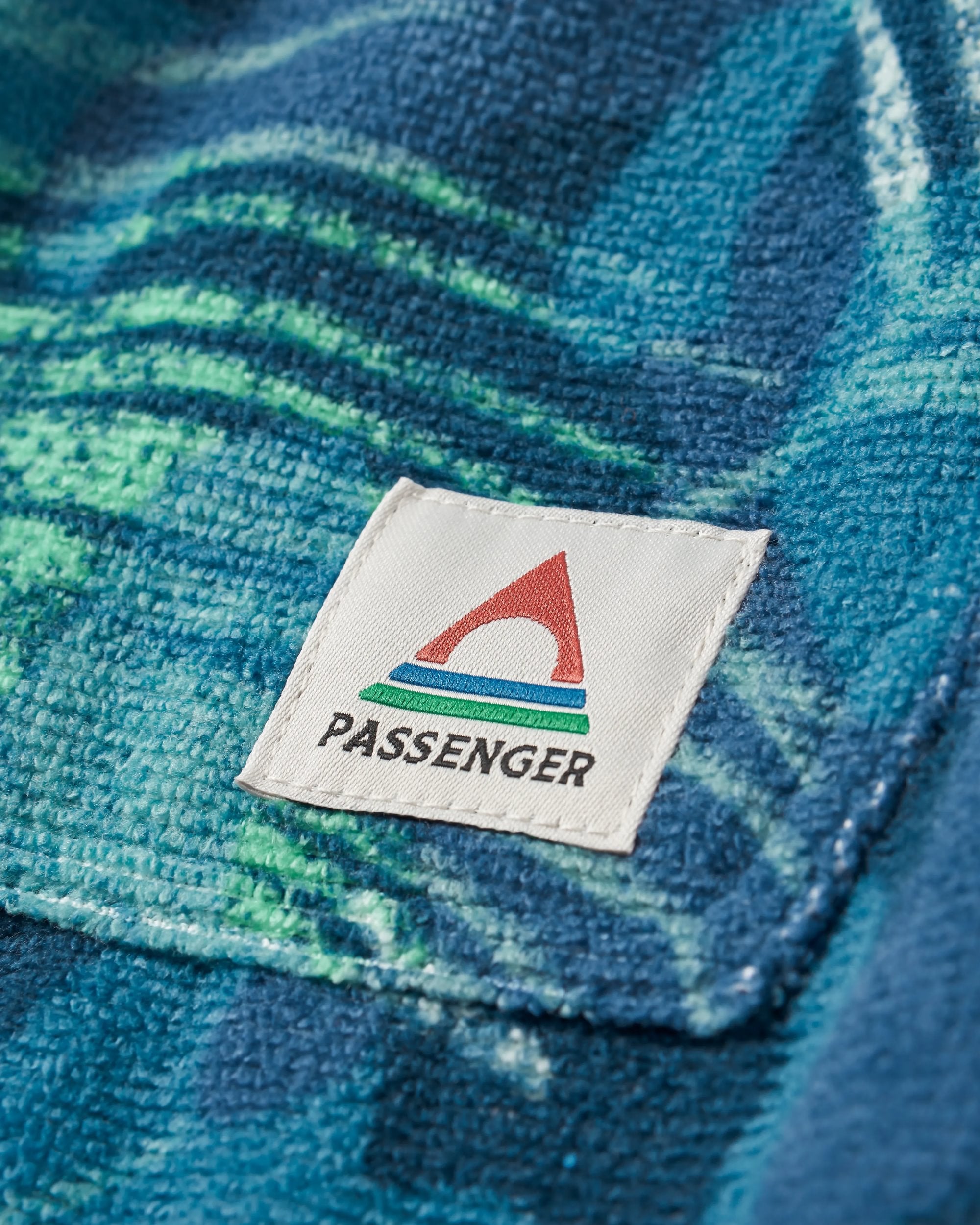 Tulum Recycled Towel Poncho - Palm Camo Moonlight - Flatlay