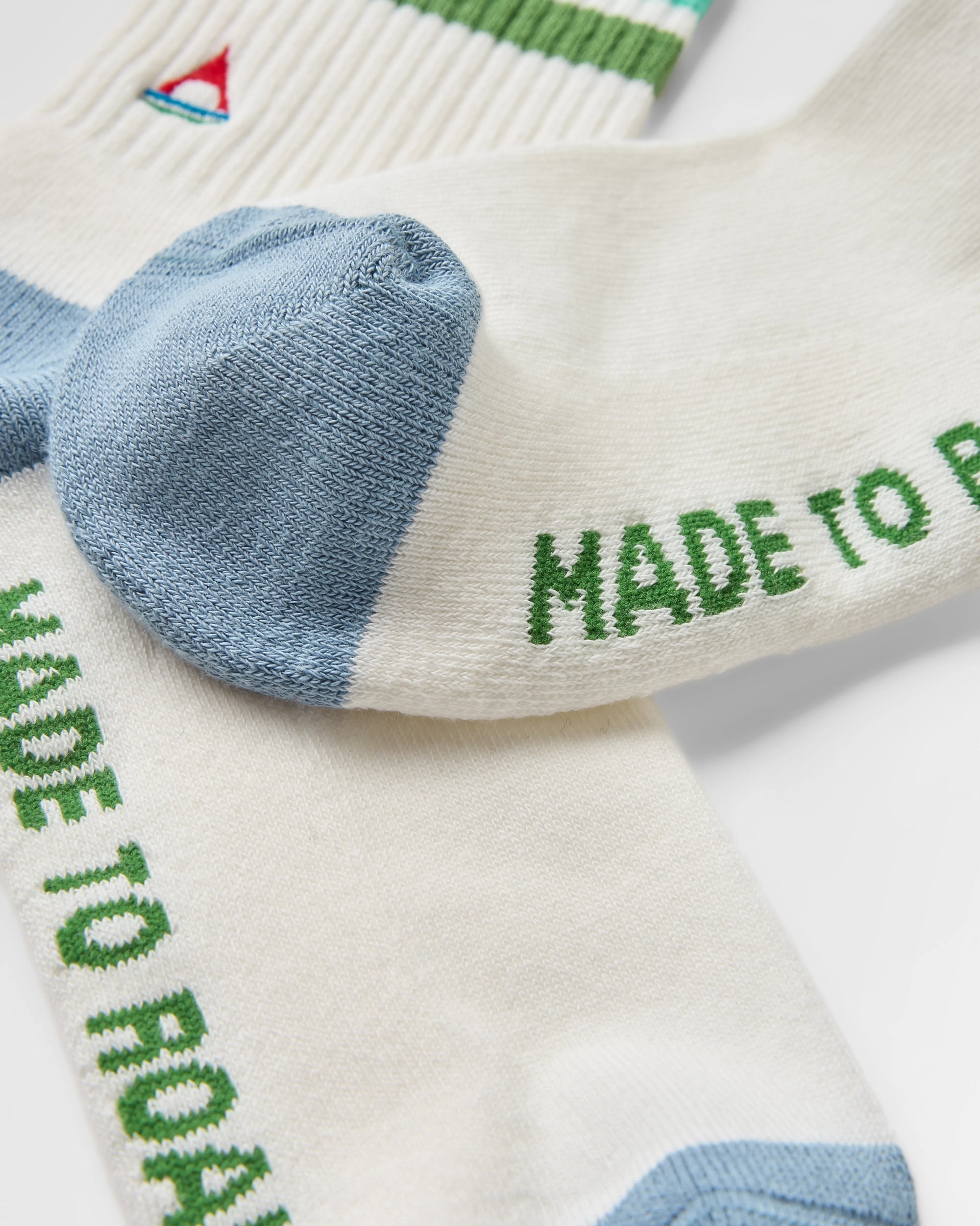 Organic Midweight Crew Socks - Birch - Flatlay