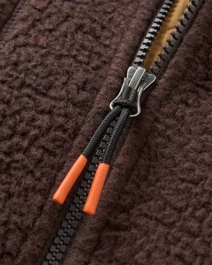 Fairbanks Full Zip Recycled Sherpa Fleece - Espresso - Flatlay