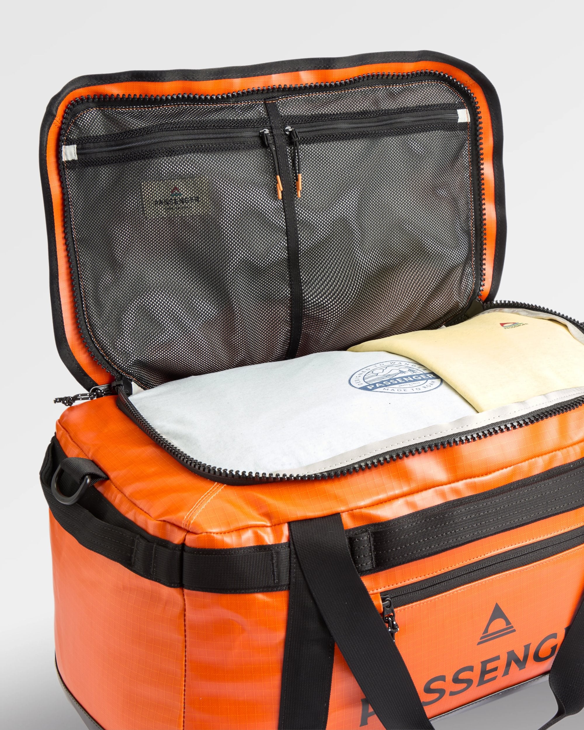 Roamer Recycled 40L Duffel Bag - Sunrise Orange - Flatlay