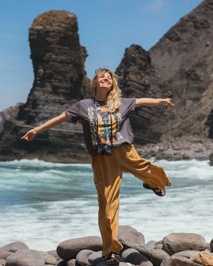 Tall Pines Women's Recycled Cotton T-shirt - Charcoal - Lifestyle