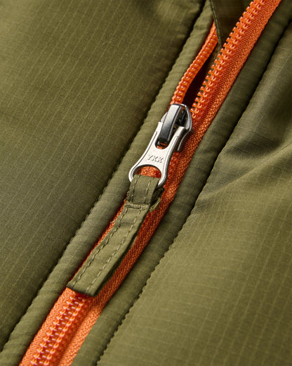 Woodland Hooded 1/2 Zip Recycled Polar Fleece - True Black/ Khaki - Flatlay