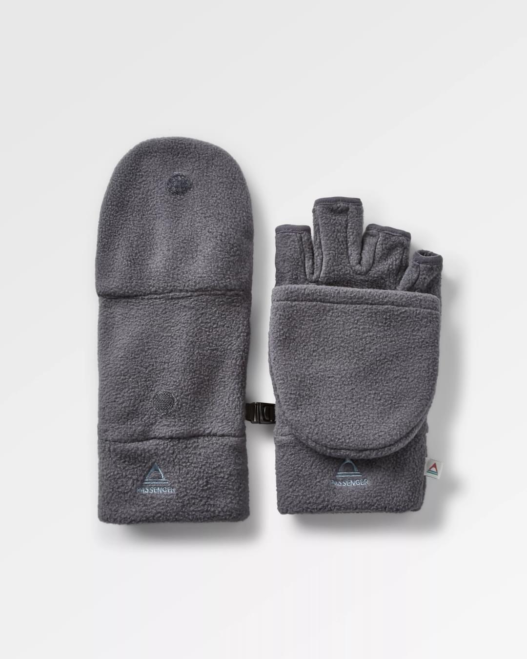 Stem Recycled Polar Convertible Mittens - Charcoal - Flatlay