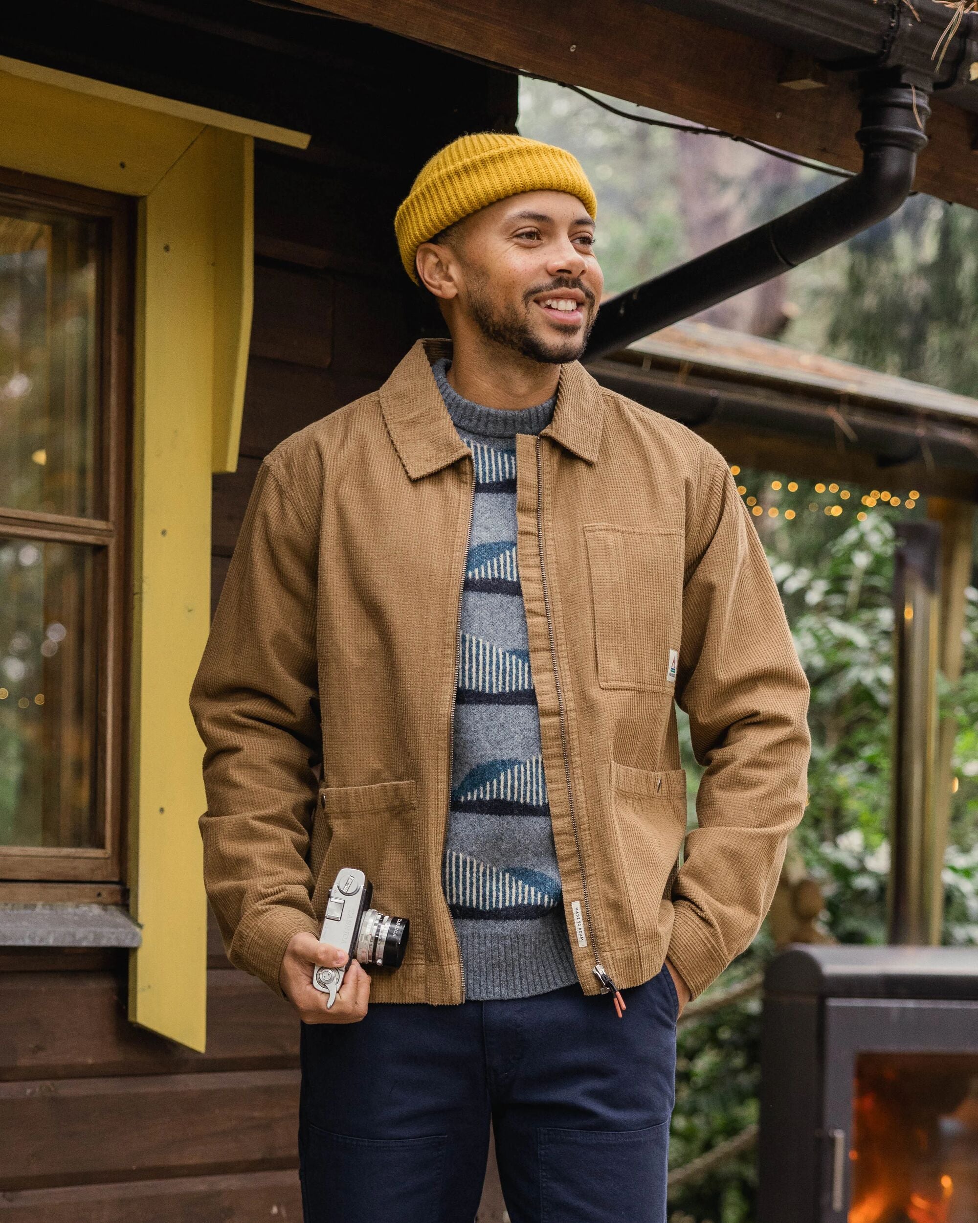 Harvest Organic Cotton Cord Overshirt - Caramel Brown - Lifestyle