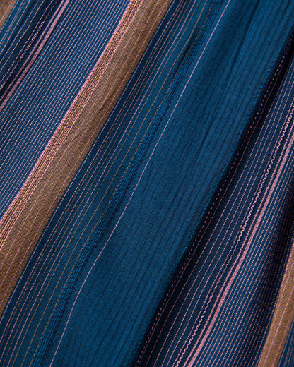Zephyr Woven Maxi Skirt 2.0 - Dark Denim Multi Stripe - Flatlay