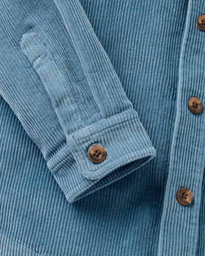 Backcountry Heavyweight Cord Overshirt - Stormy Blue  - Flatlay