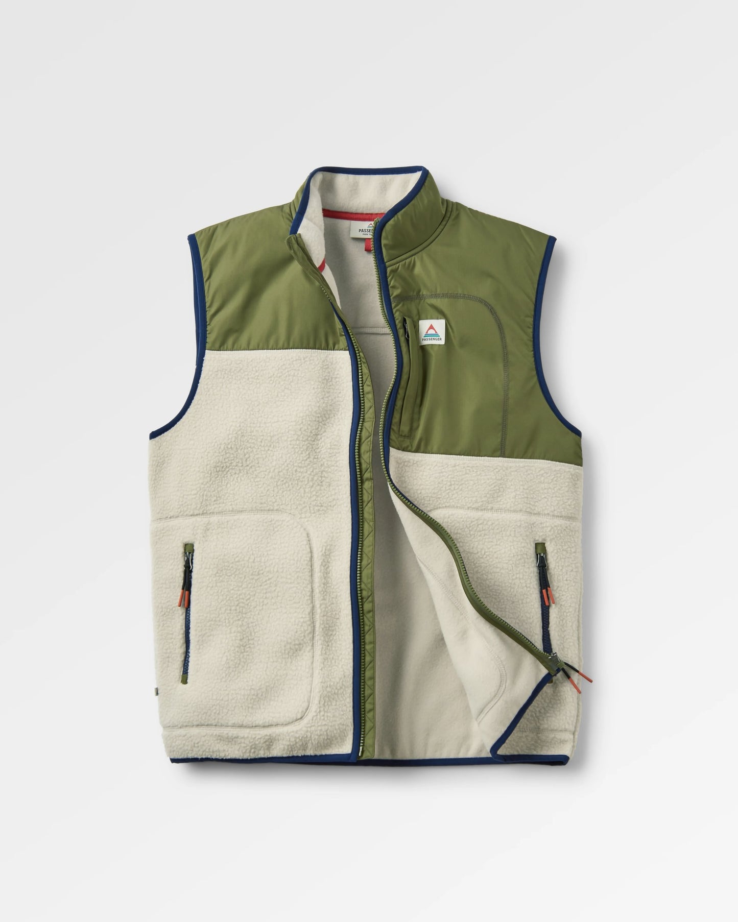 Offgrid Recycled Sherpa Fleece Vest - Oatmeal/Khaki