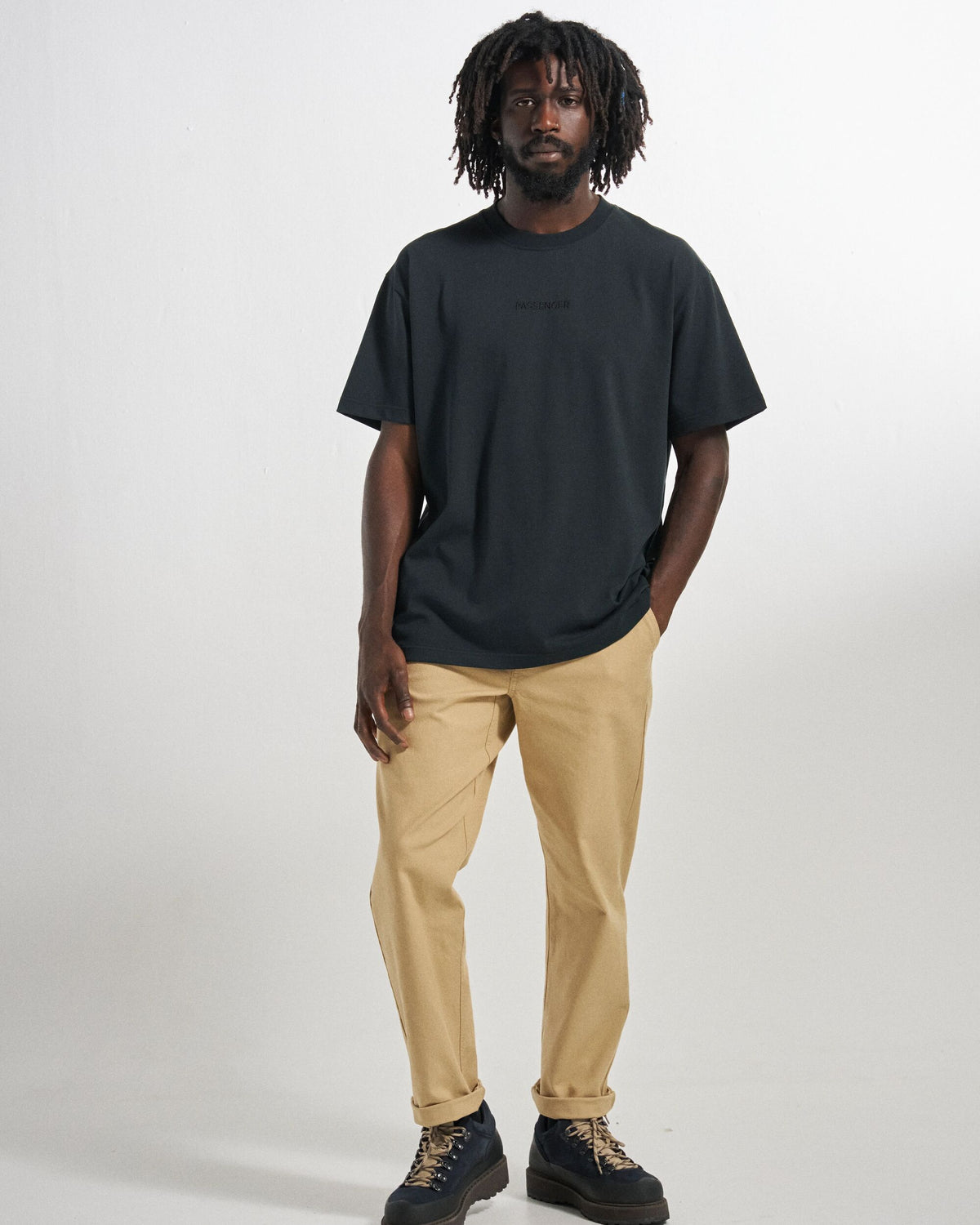 Vita Wordmark Relaxed Fit T-Shirt - Black - Studio Model