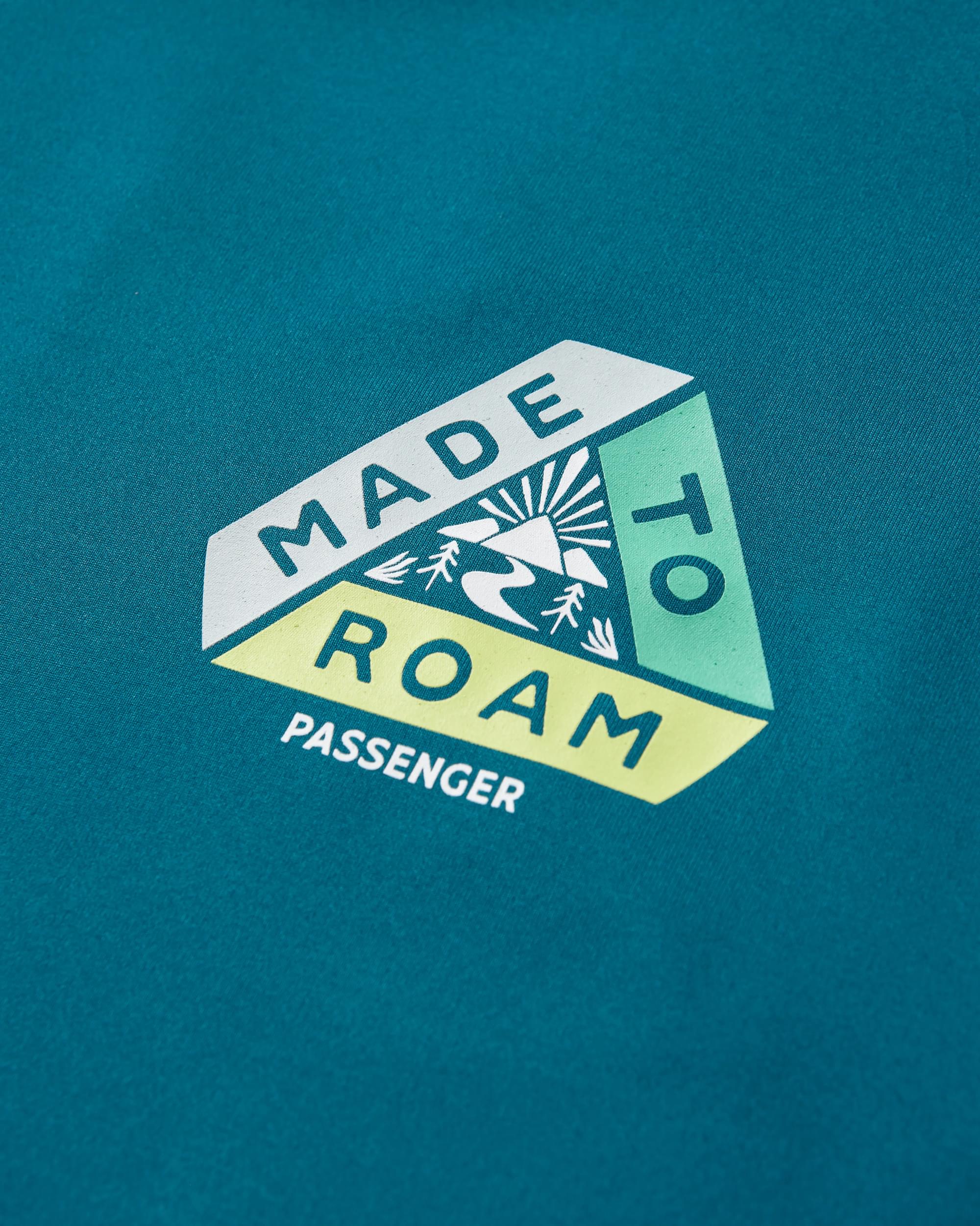 Lakeside Recycled Active T-Shirt - Tidal Blue - Flatlay