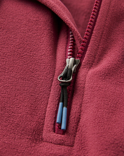 Ayla Micro Polartec® Hooded Fleece - Maroon - Flatlay
