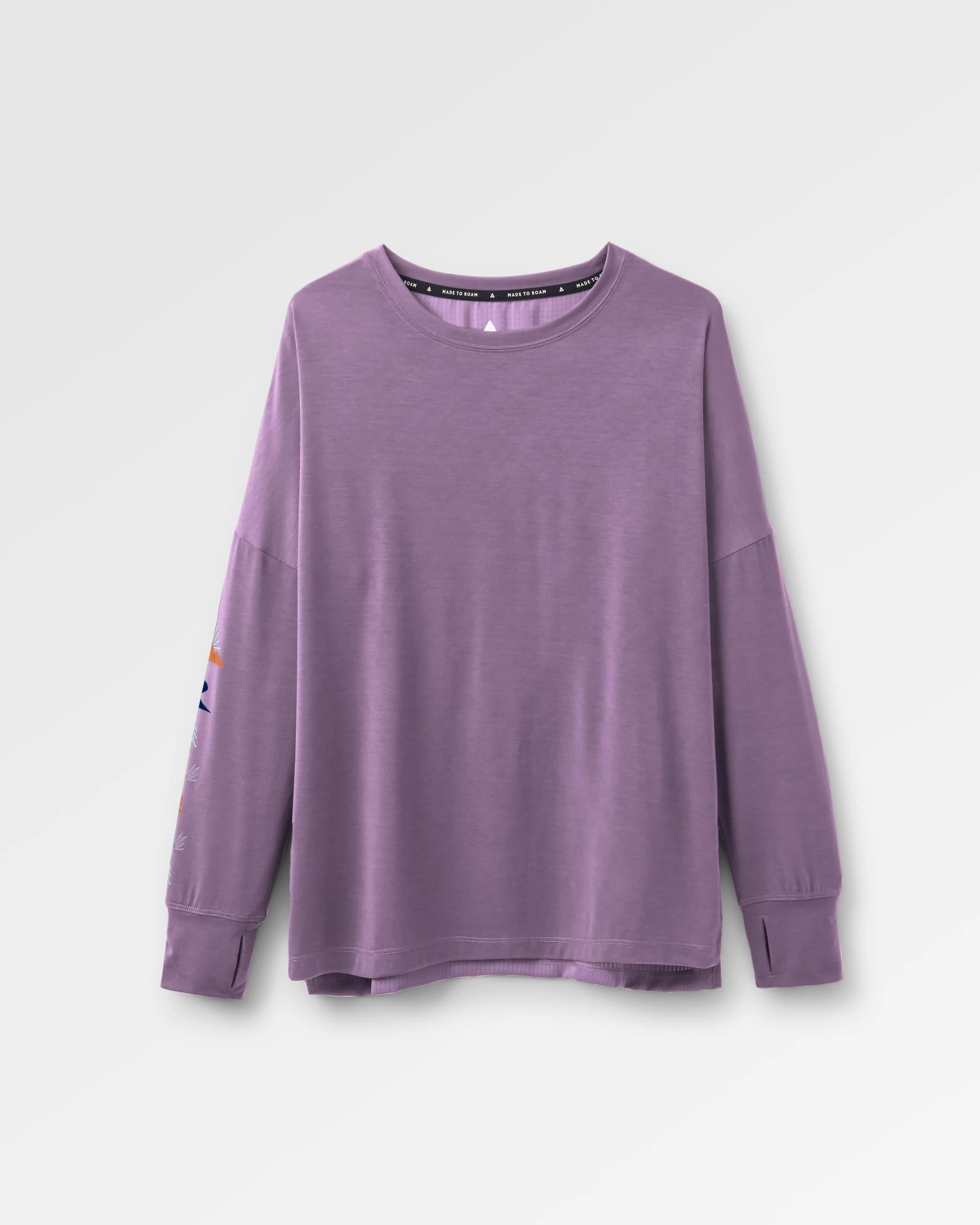 Lotus Recycled Active LS Top - Lilac - Flatlay