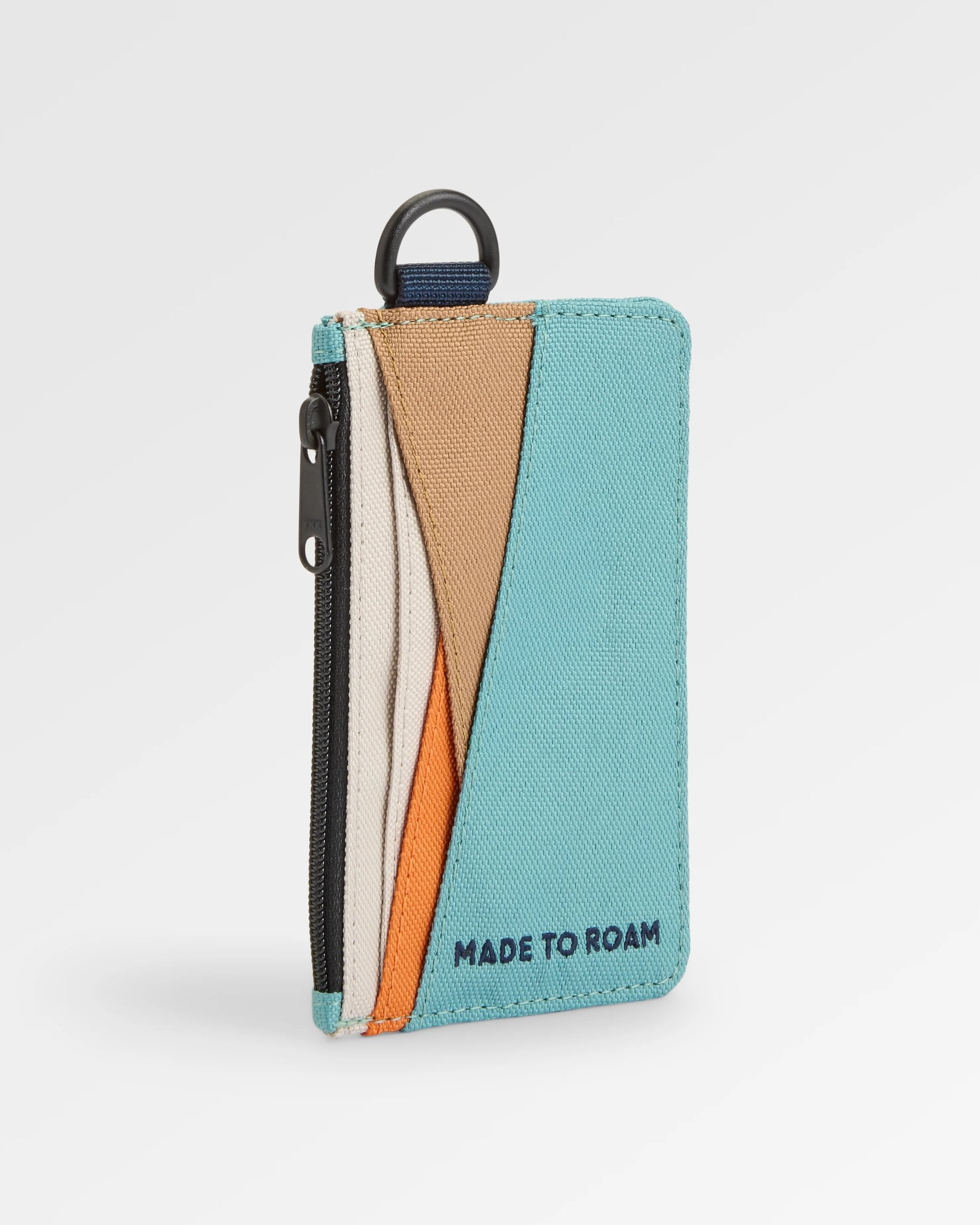 Mountain Recycled Card Holder - Arctic/Retro Orange - Flatlay
