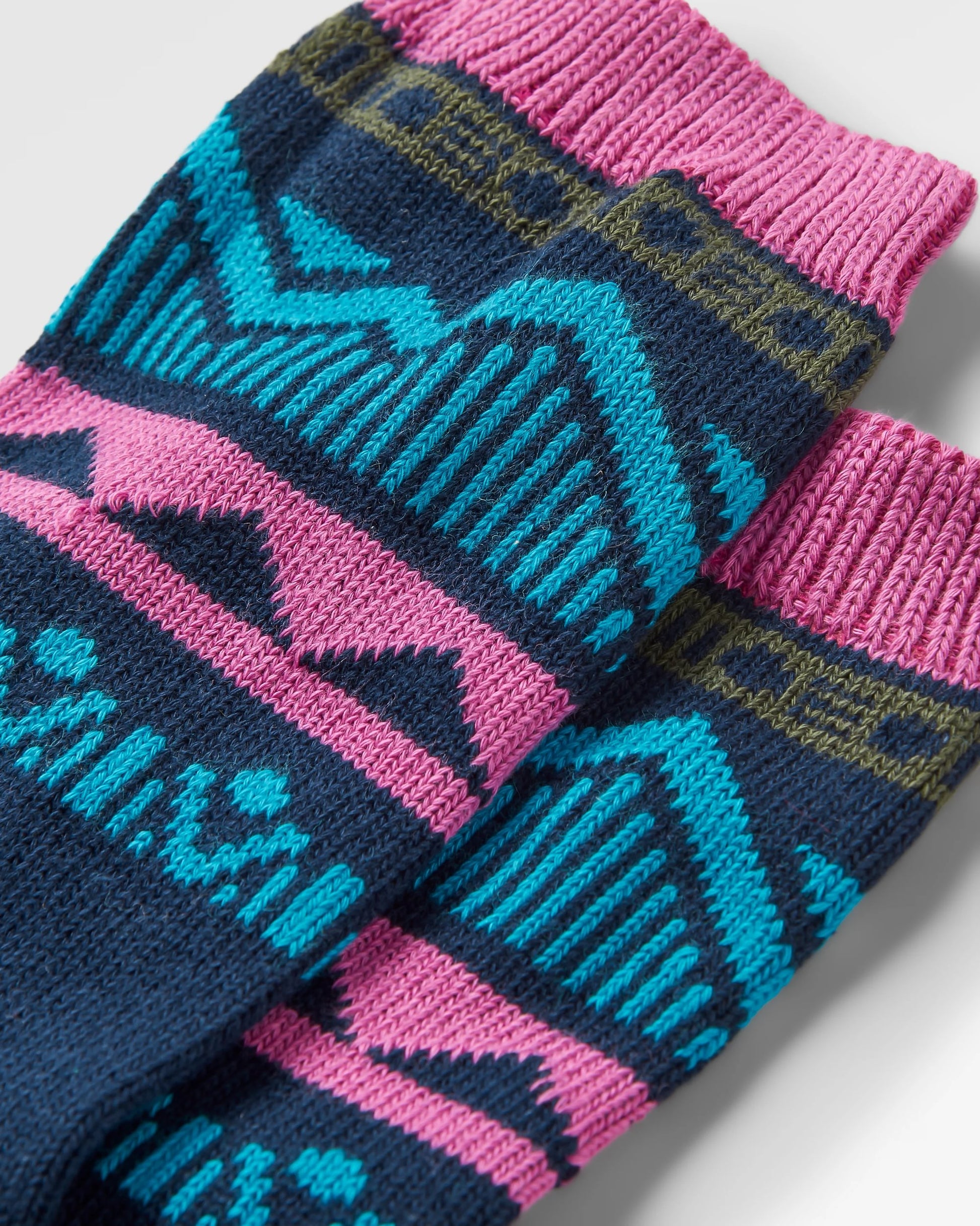 Nettle Organic Patterned Socks - Rich Navy