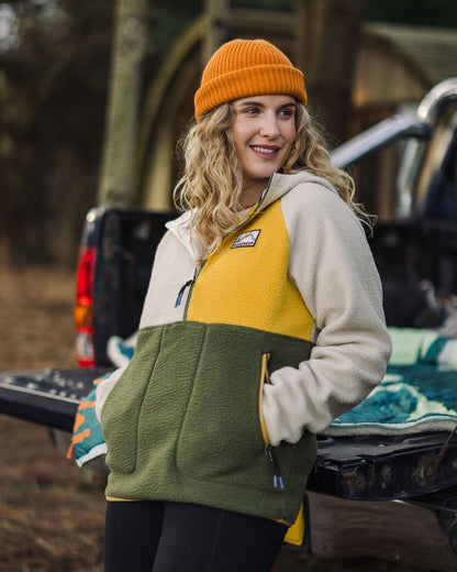 Maine 1/2 Zip Recycled Sherpa Fleece - Khaki - Lifestyle