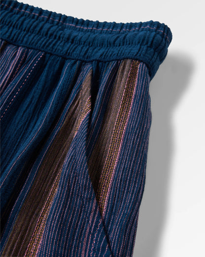 Dew EcoVero Woven Skirt - Dark Denim Multi Stripe - Flatlay