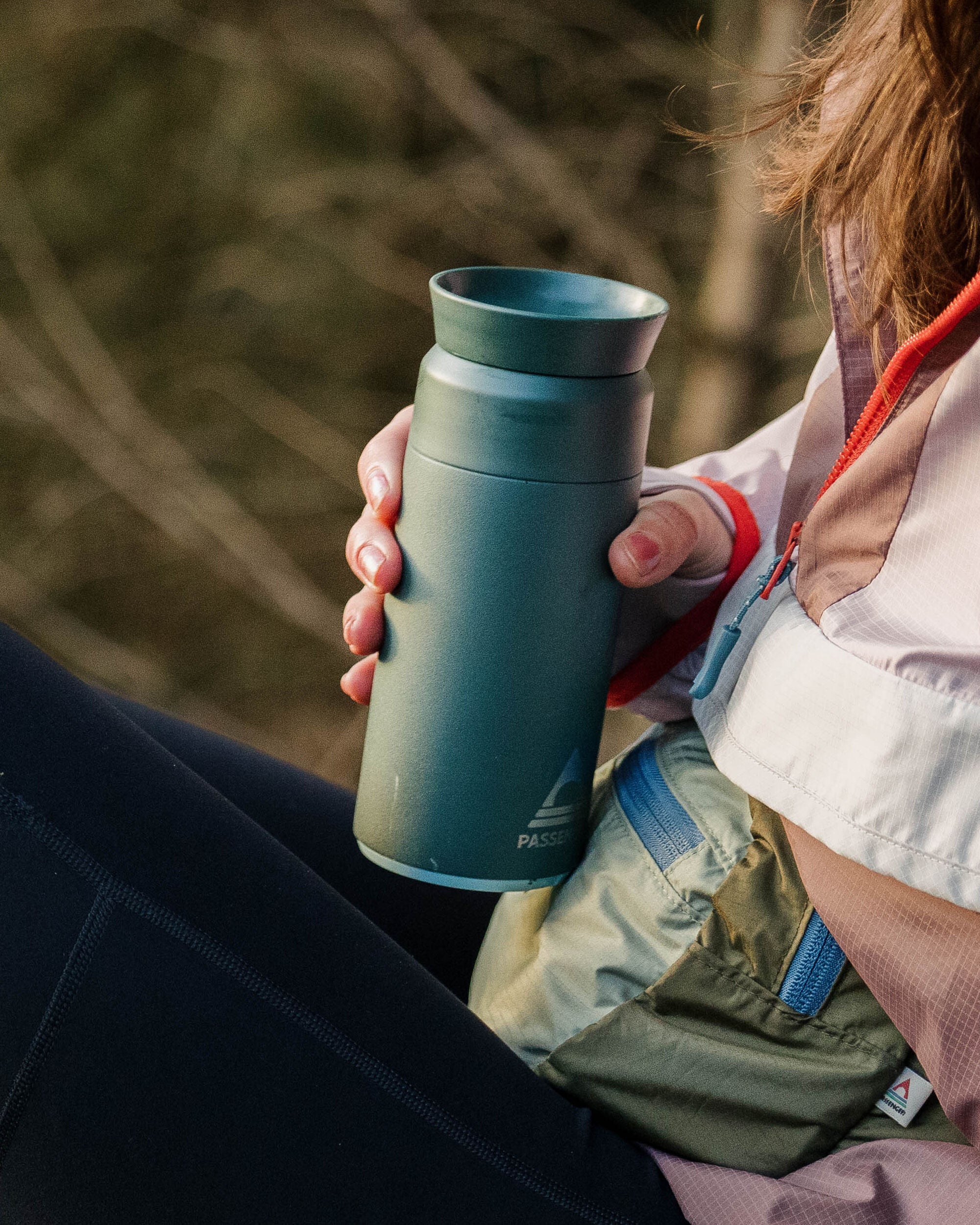 Ocean Bottle Brew Flask 350ml - Passenger Forest Green - Lifestyle - Female