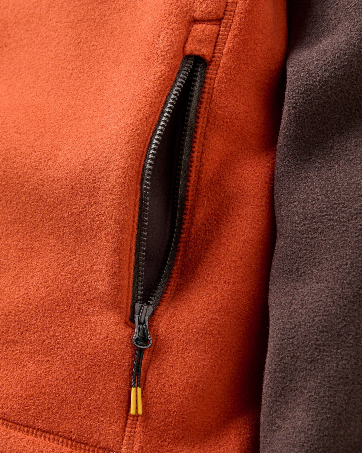 Sierrascape Women's Polartec® Fleece Hoodie - Dark Rust/Espresso - Flatlay