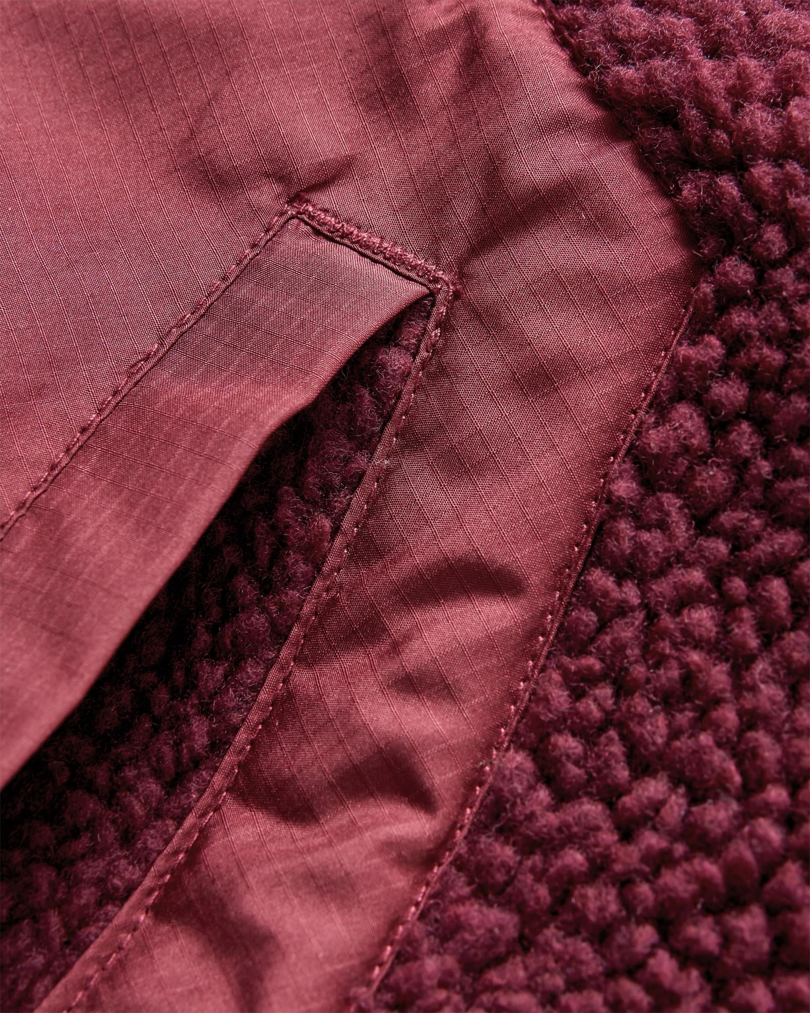 Clover Recycled Deep-Pile Sherpa Fleece - Wine - Flatlay