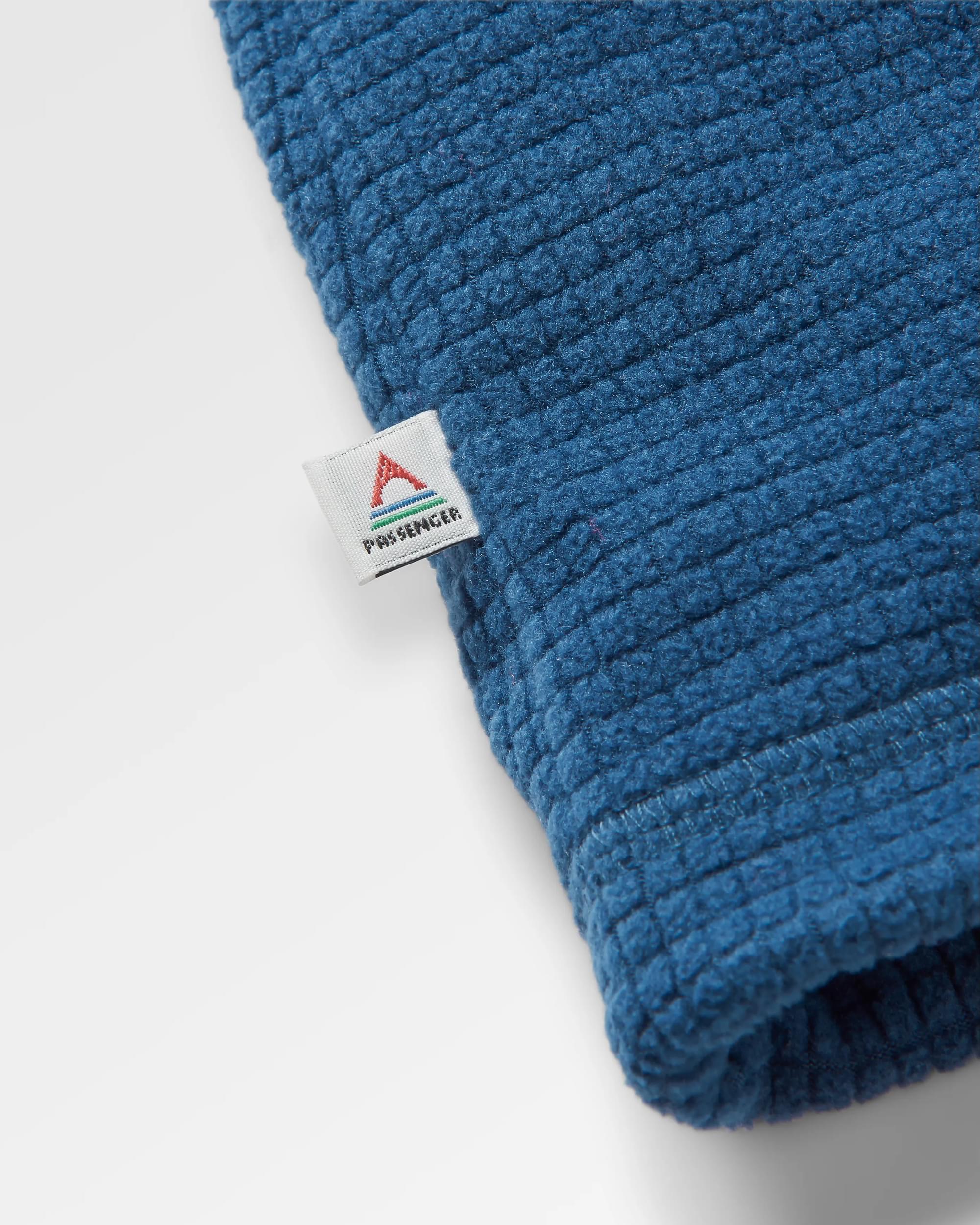 Off Trail Recycled Grid Polar Fleece - Cornflower/Dark Denim - Flatlay