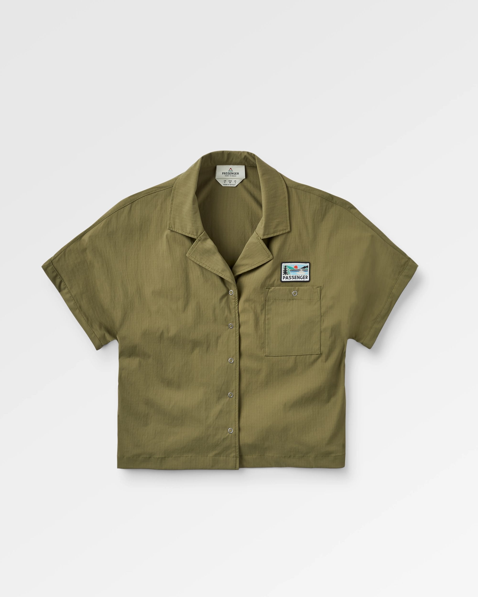 Arden Ripstop Short Sleeve Shirt - Khaki - Flatlay