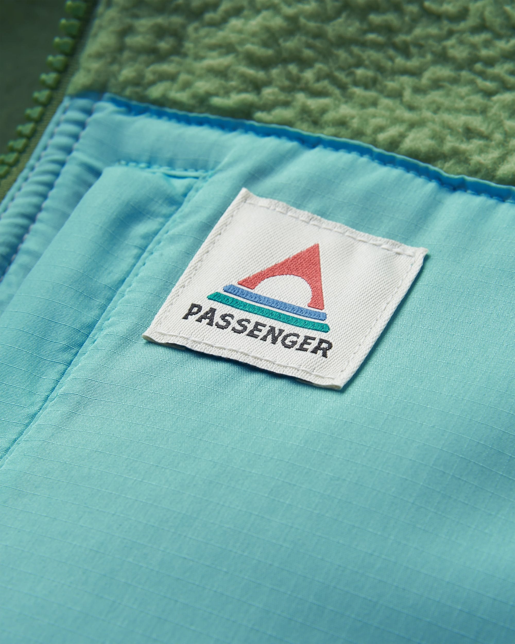 Fairbanks Recycled Sherpa Gilet - Stem Green/Vintage White - Flatlay