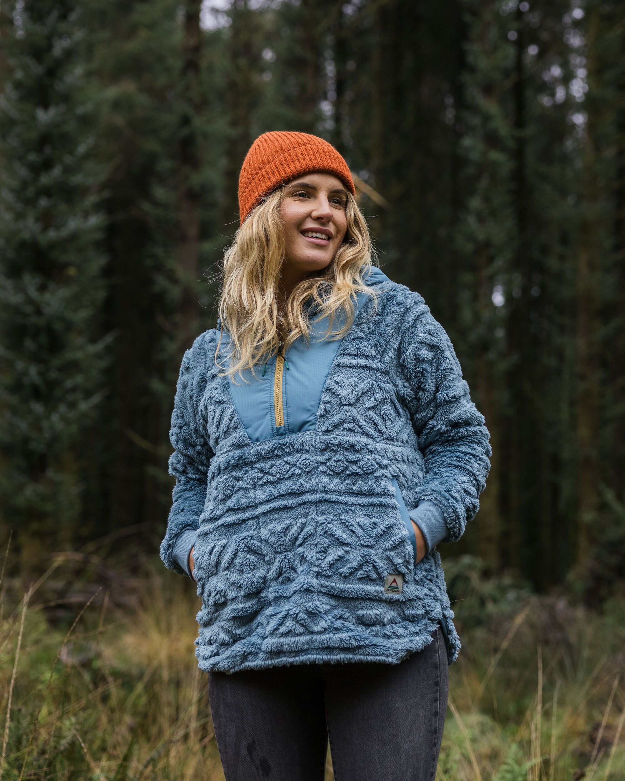 Holistic Sherpa Hooded Fleece - Washed Blue - Lifestyle
