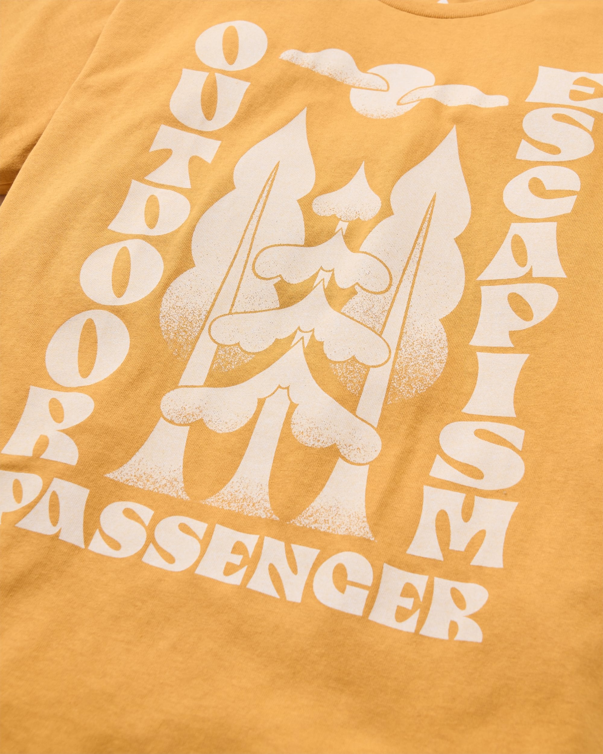 Tall Pines Women's Recycled Cotton T-shirt - Spruce Yellow - Flatlay