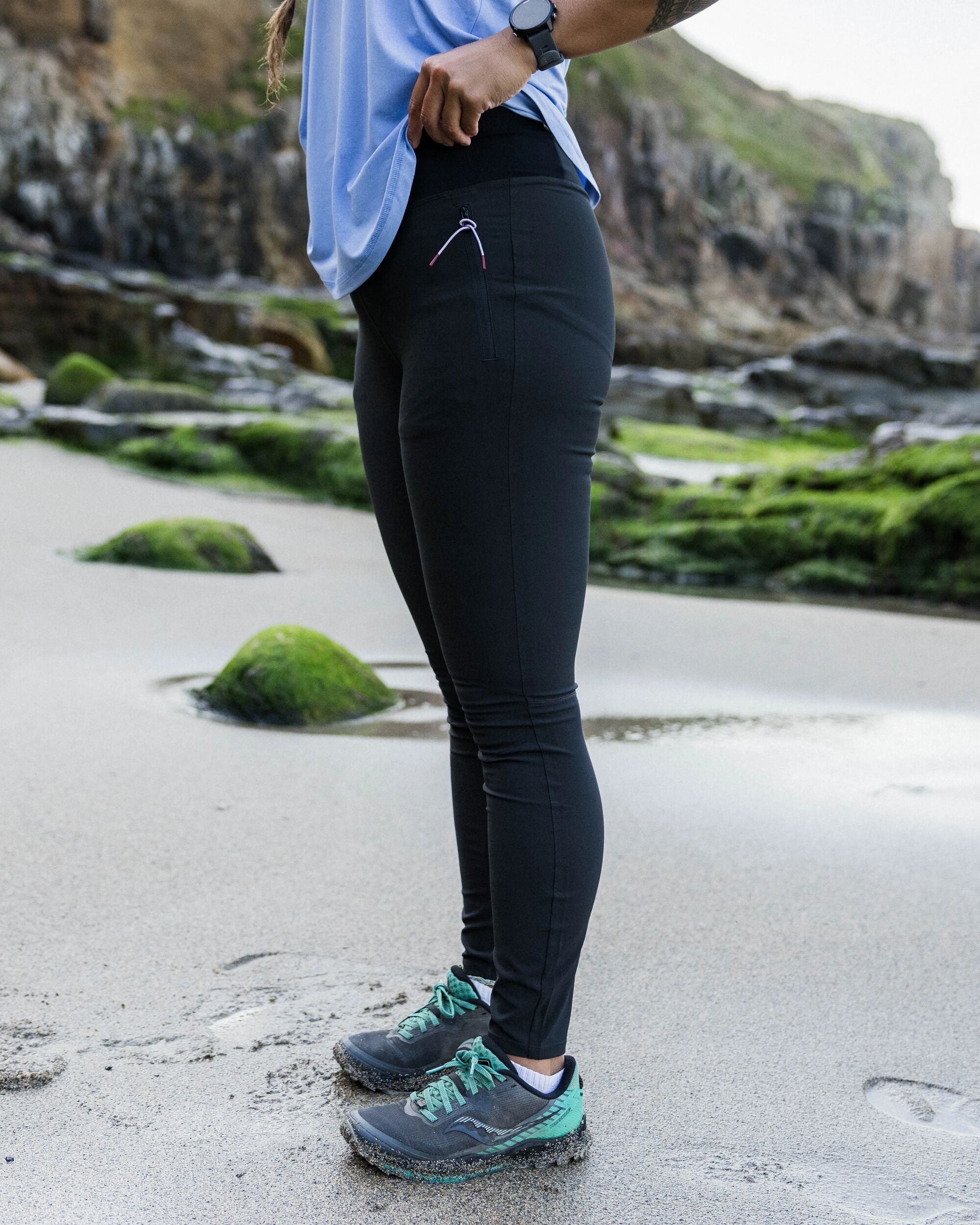 Wanderlust 4 Way Stretch Legging - Black - Lifestyle