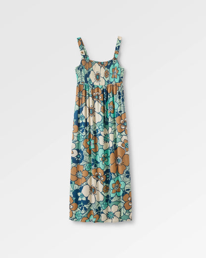 Soleis Woven Maxi Dress - Vintage Floral Aqua - Flatlay