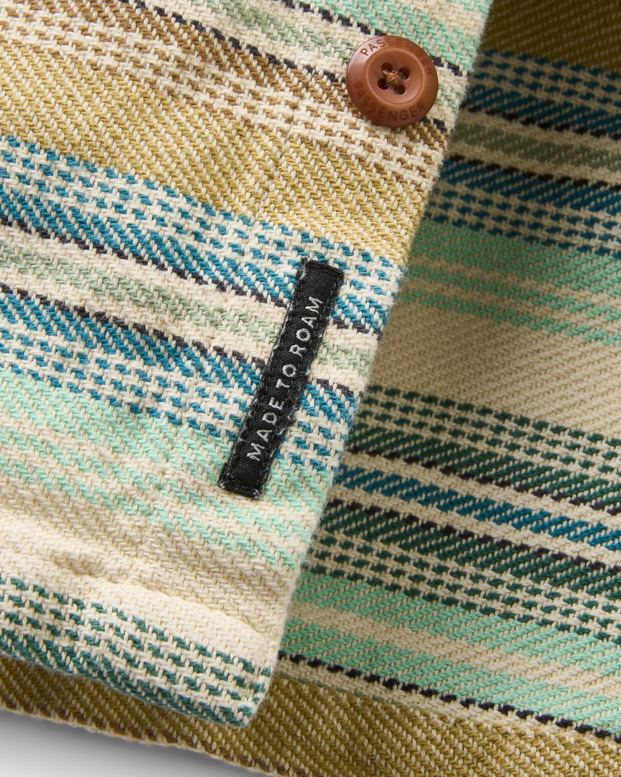 Island Twill Shirt - Caramel Beach Stripe - Flatlay
