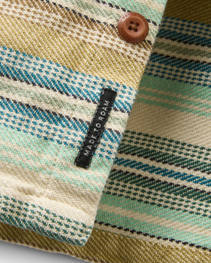 Island Twill Shirt - Caramel Beach Stripe - Flatlay