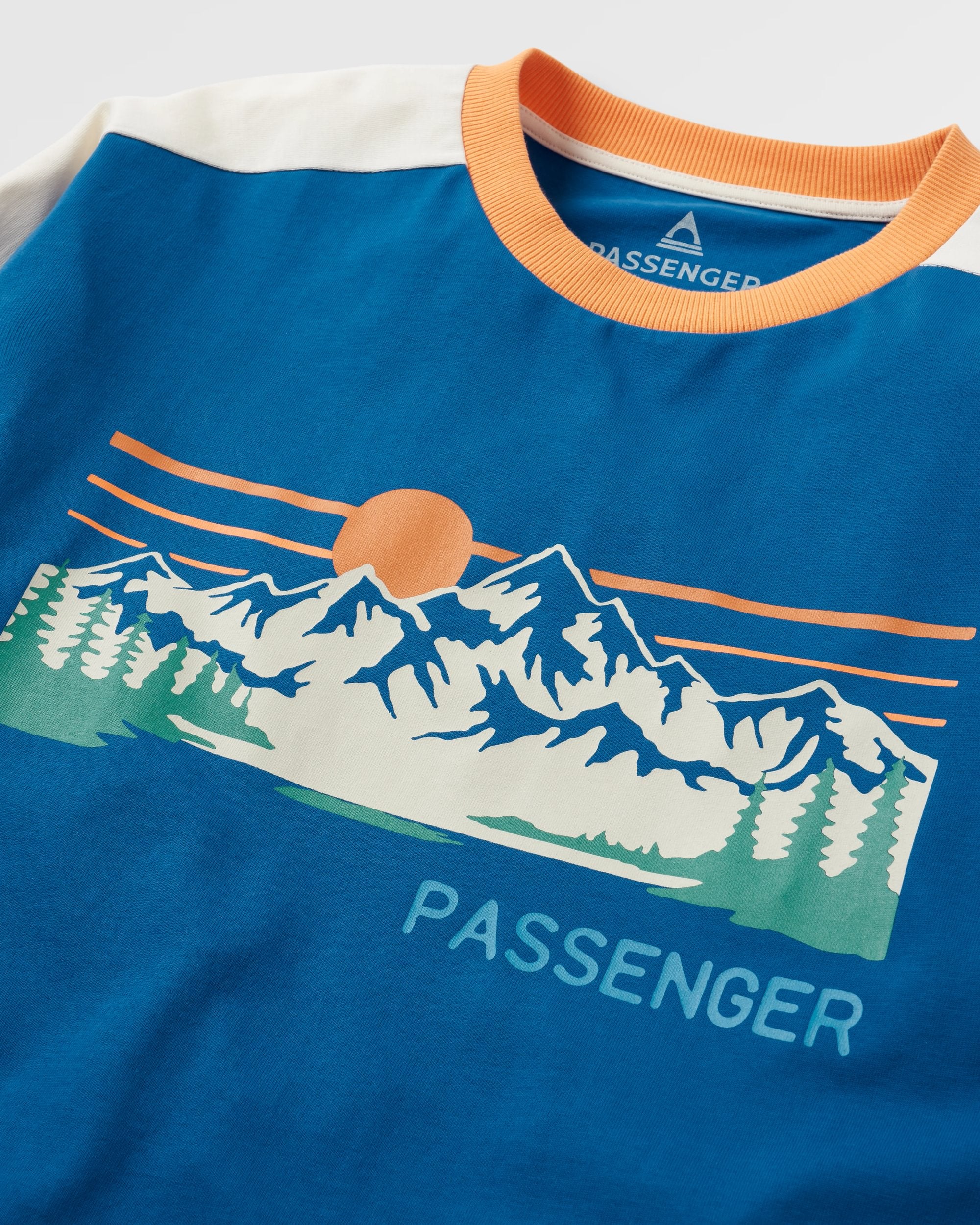 Hilltop Organic Cotton LS T-Shirt - Azure Blue - Flatlay