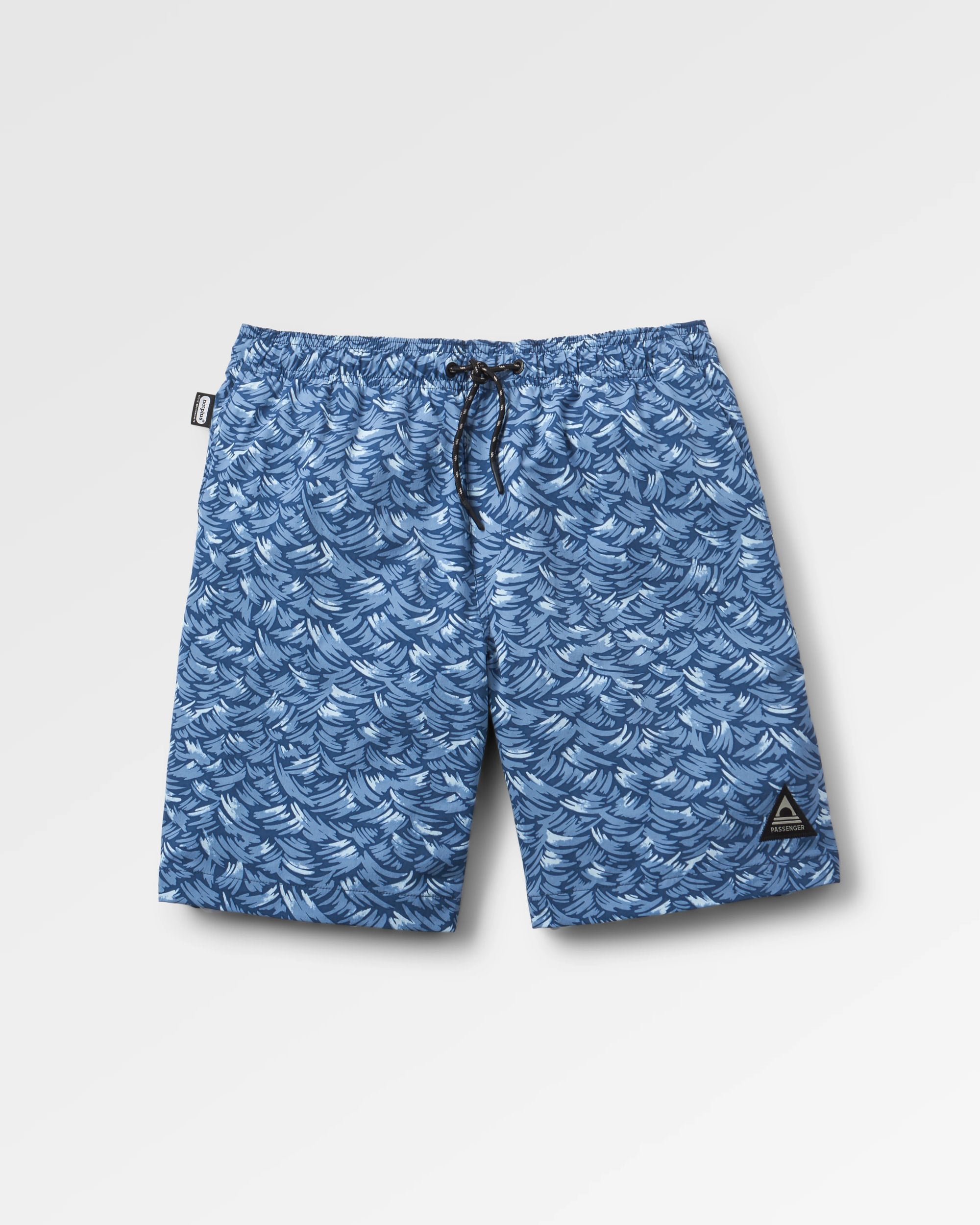 Drifter NetPlus® Beach Linerless Short - Waves Dark Denim - Flatlay