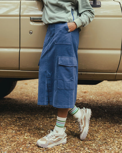 Avian Cord Maxi Skirt - Dark Denim - Lifestyle