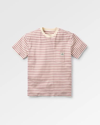 Zen Recycled Relaxed Fit T-Shirt - Mauve Dusk Stripe - Flatlay