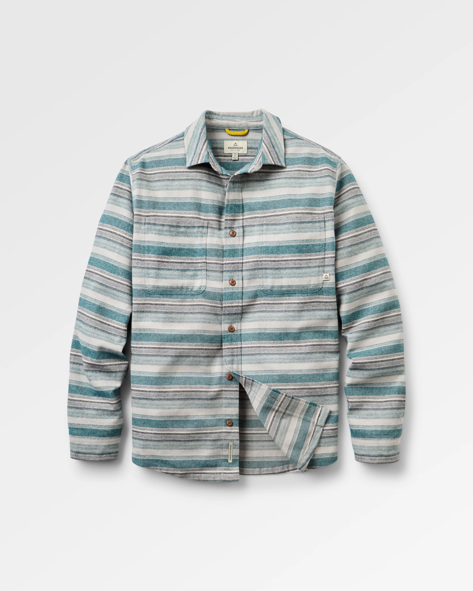 Backcountry Stripe Light Shirt - Grey Marl/Mediterranean Stripe - Flatlay