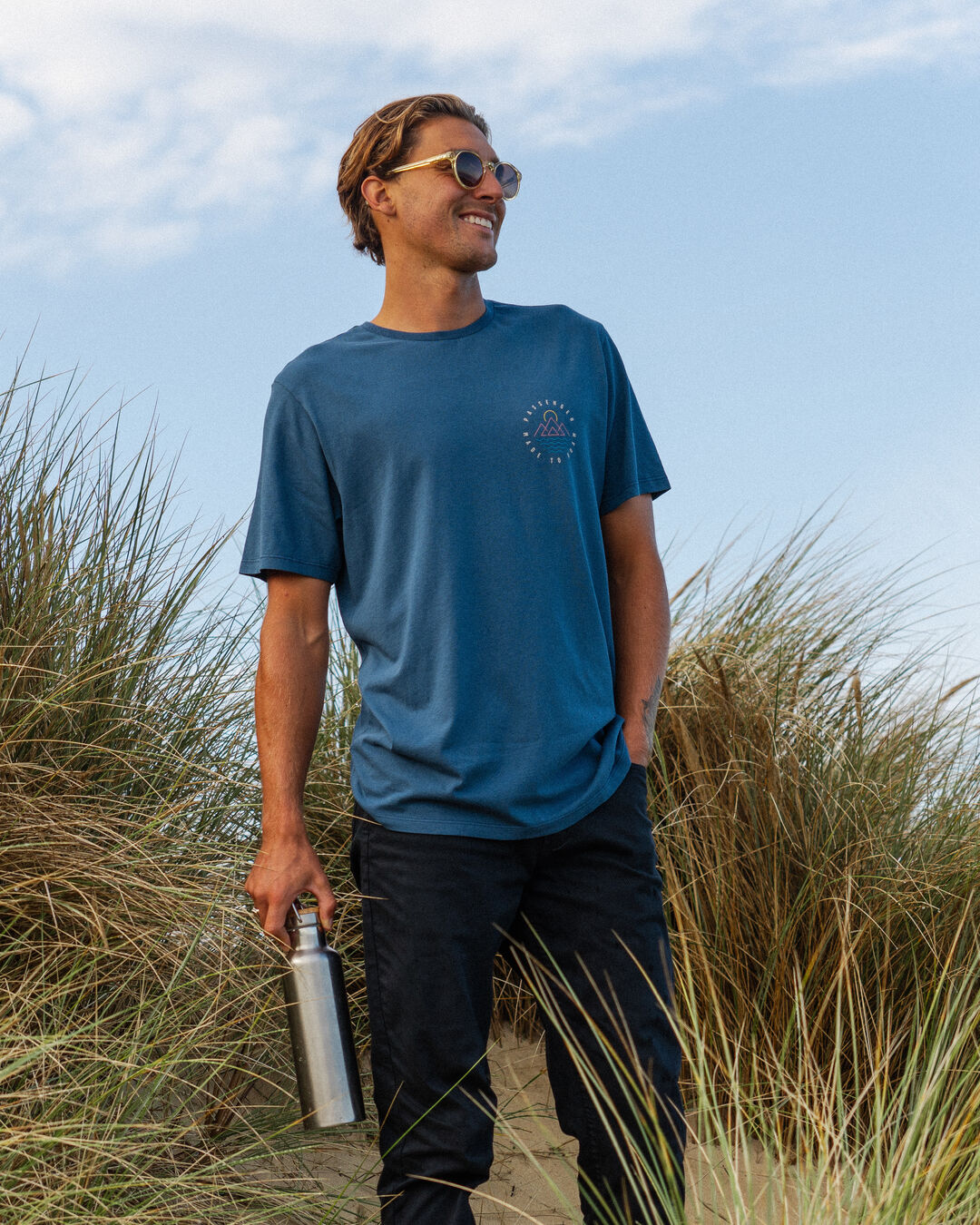 Escapism Recycled Cotton T-Shirt - Dark Denim - Lifestyle