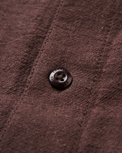 Arica Textured Organic Cotton Shirt - Espresso - Flatlay