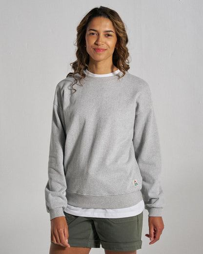 Heritage Women's Sweatshirt - Mid Grey Marl - Studio Model