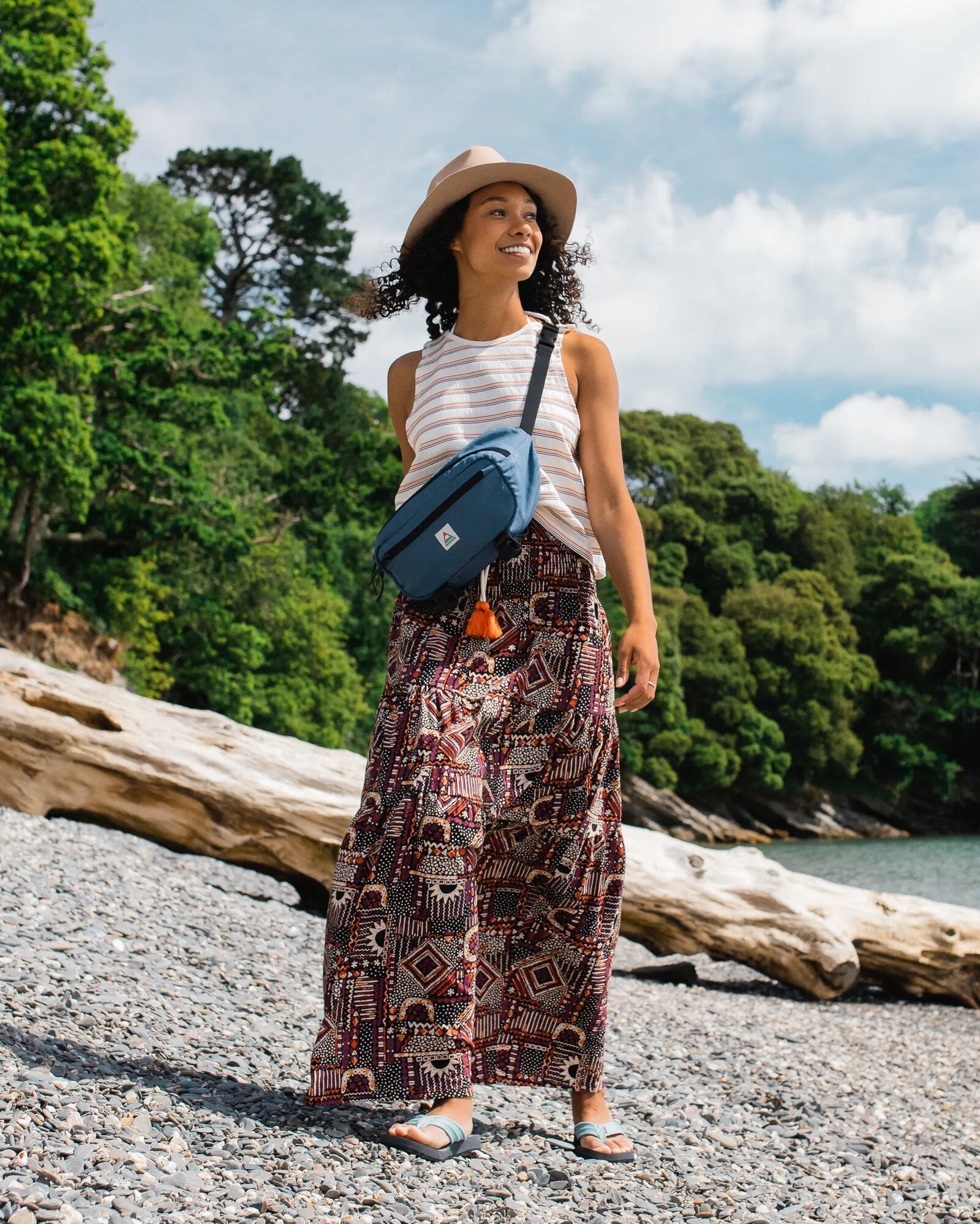 Fareway Recycled Cotton Maxi Skirt - Vintage Patchwork Black/Multi - Lifestyle