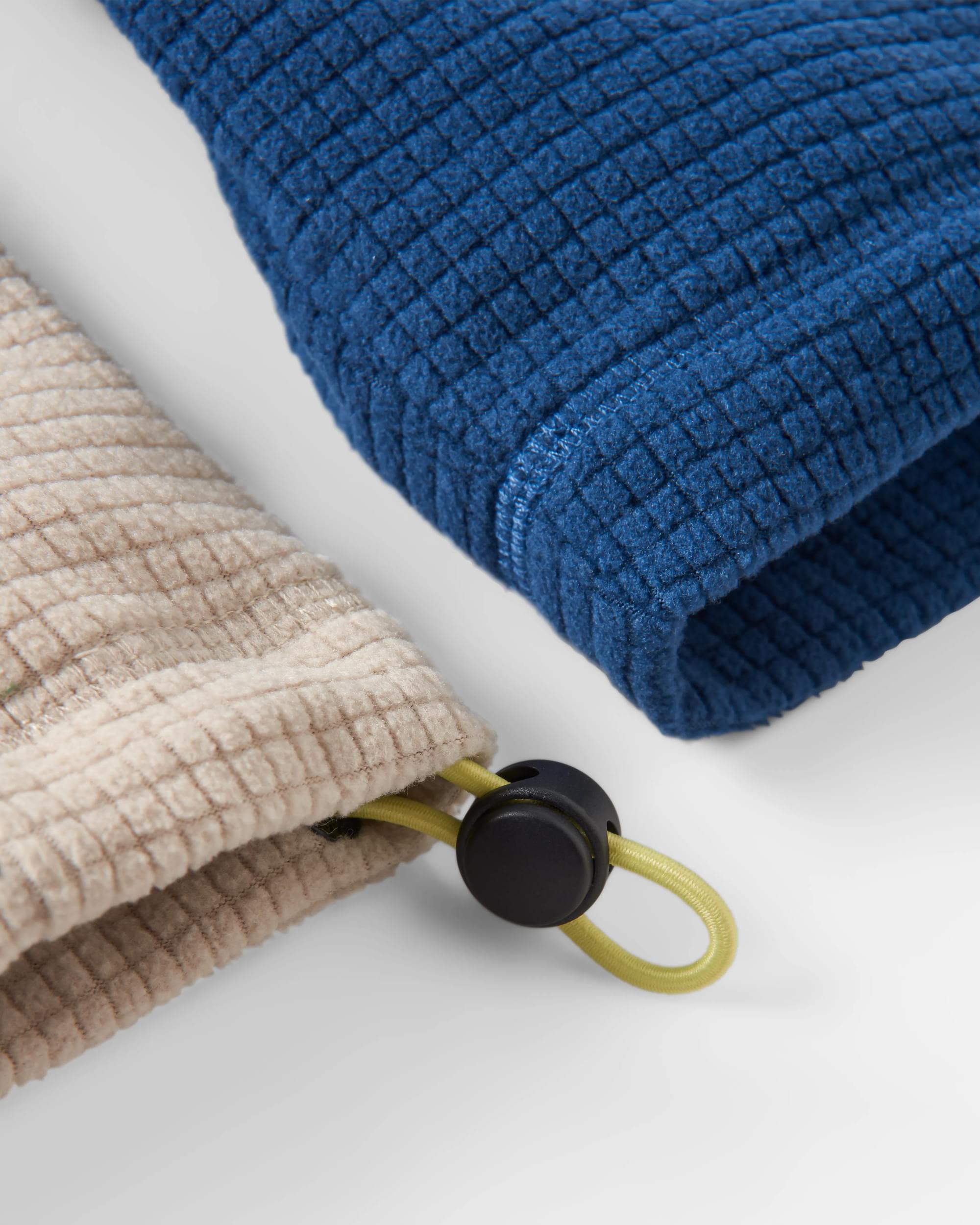 Overlook Recycled Grid Polar Fleece - Dark Denim/Pebble Grey - Flatlay