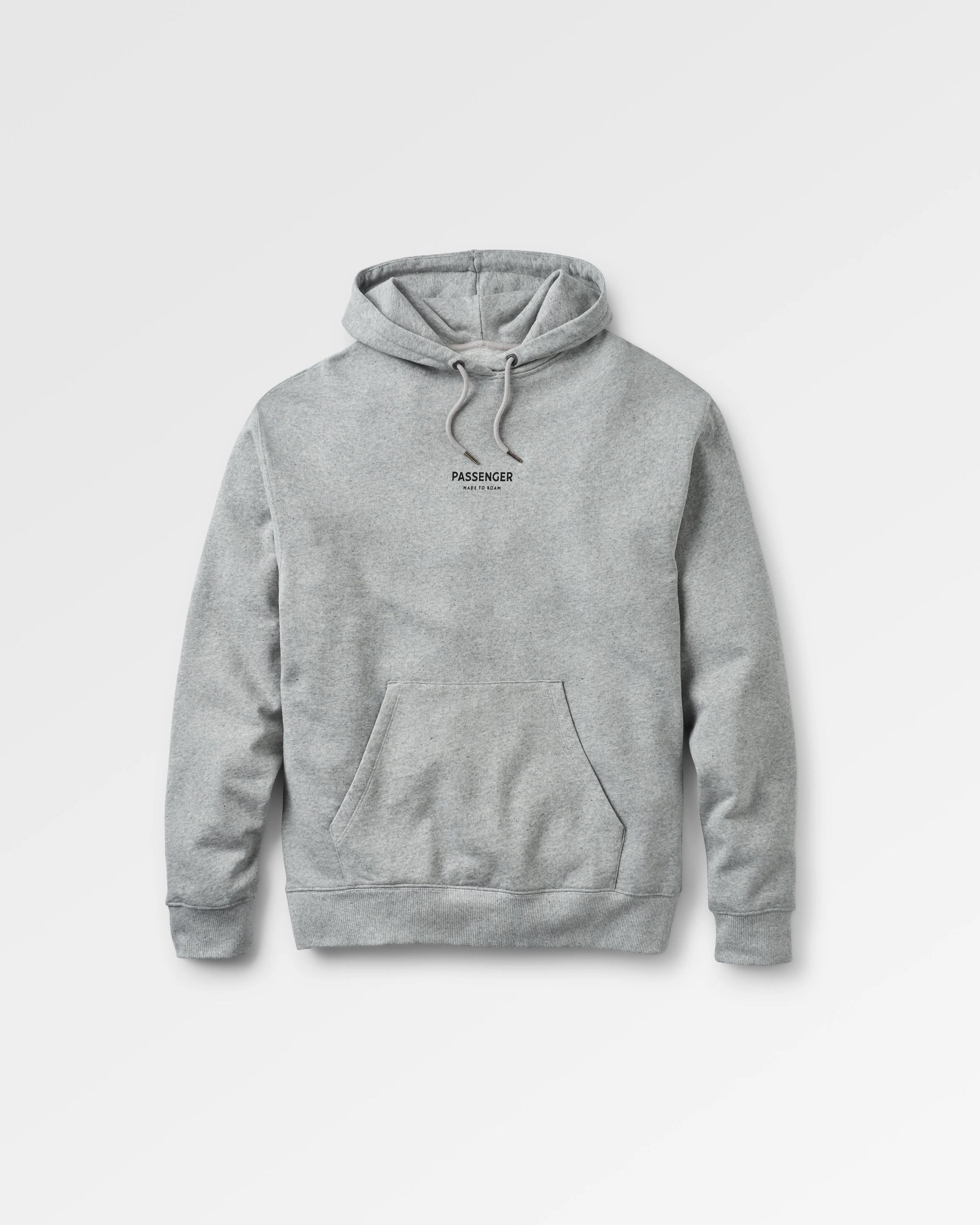 Passenger Relaxed Fit Hoodie - Grey Marl - Flatlay